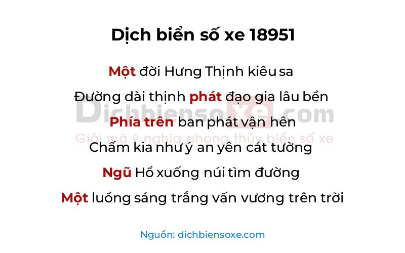 Dịch thơ biển số 18951