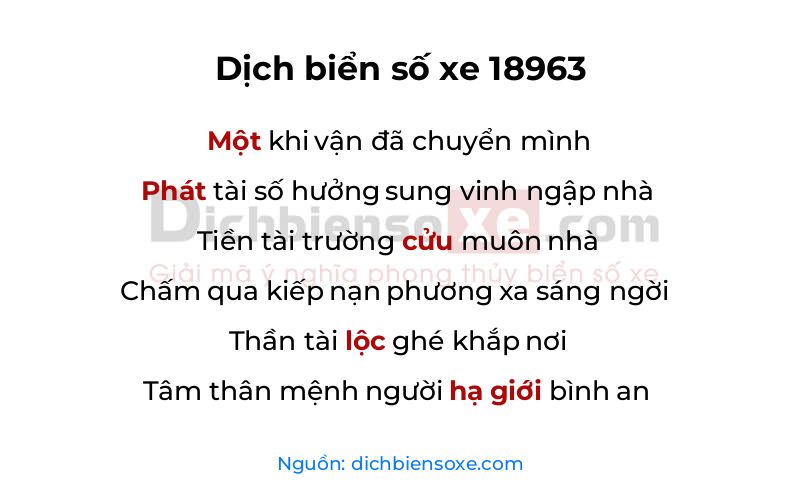 Dịch thơ biển số 18963