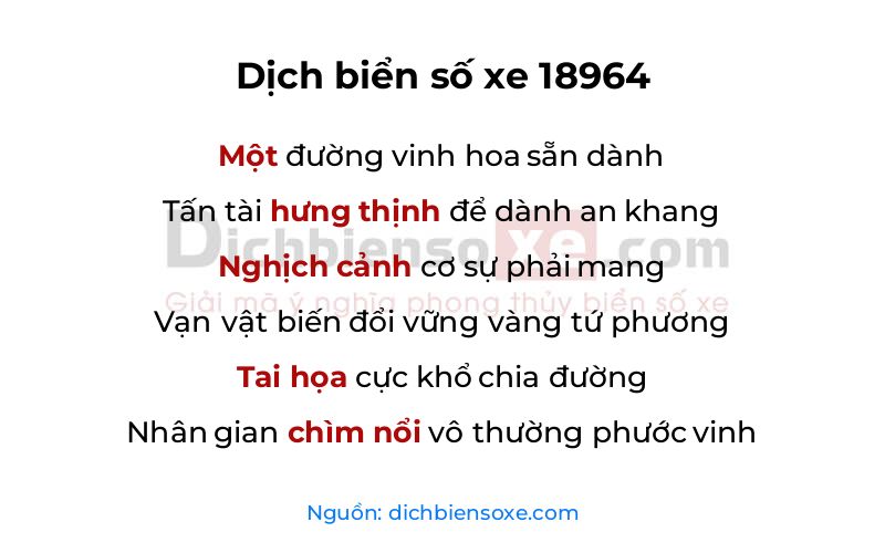Dịch thơ biển số 18964