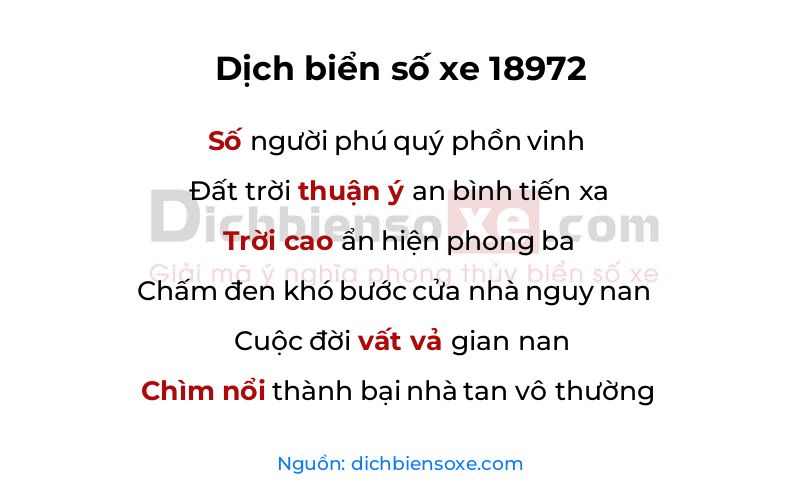Dịch thơ biển số 18972