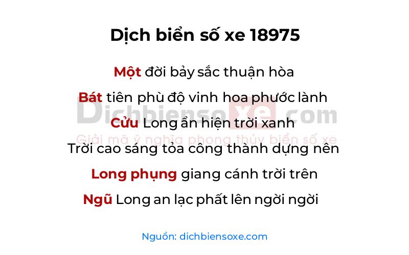 Dịch thơ biển số 18975