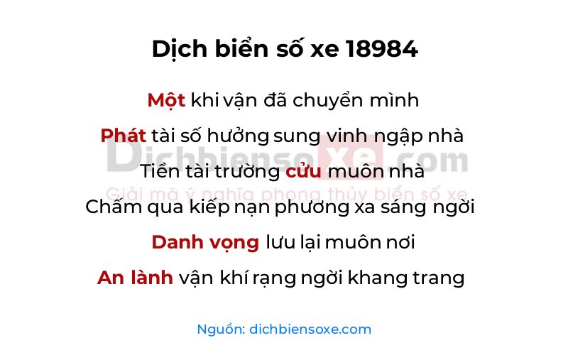 Dịch thơ biển số 18984