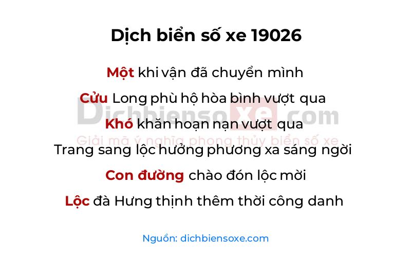 Dịch thơ biển số 19026