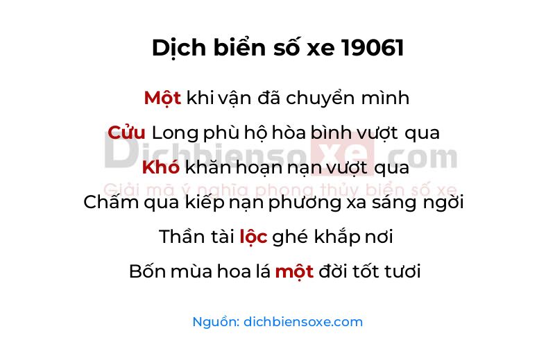 Dịch thơ biển số 19061