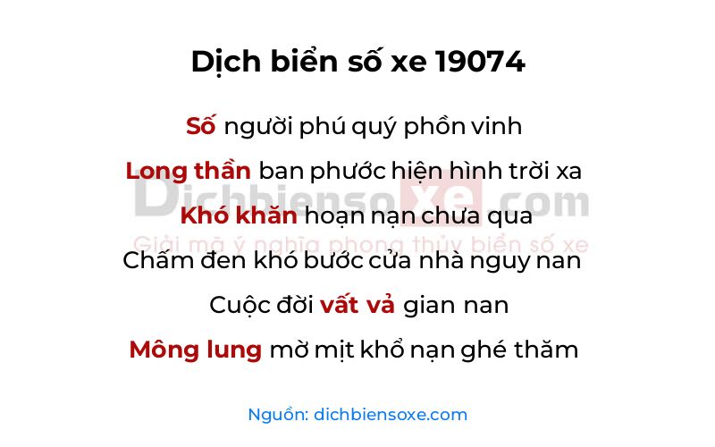 Dịch thơ biển số 19074