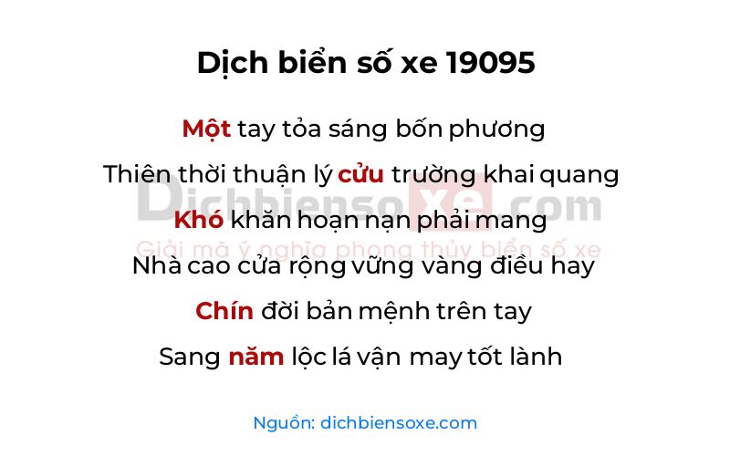 Dịch thơ biển số 19095