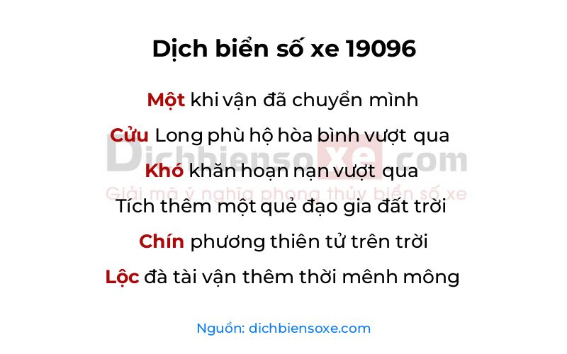 Dịch thơ biển số 19096