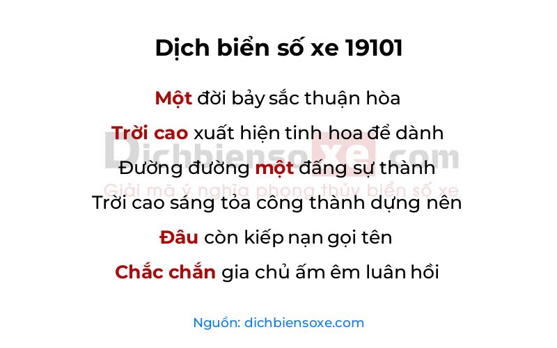 Dịch thơ biển số 19101
