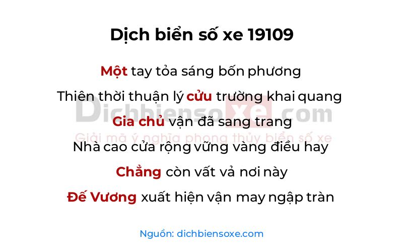Dịch thơ biển số 19109