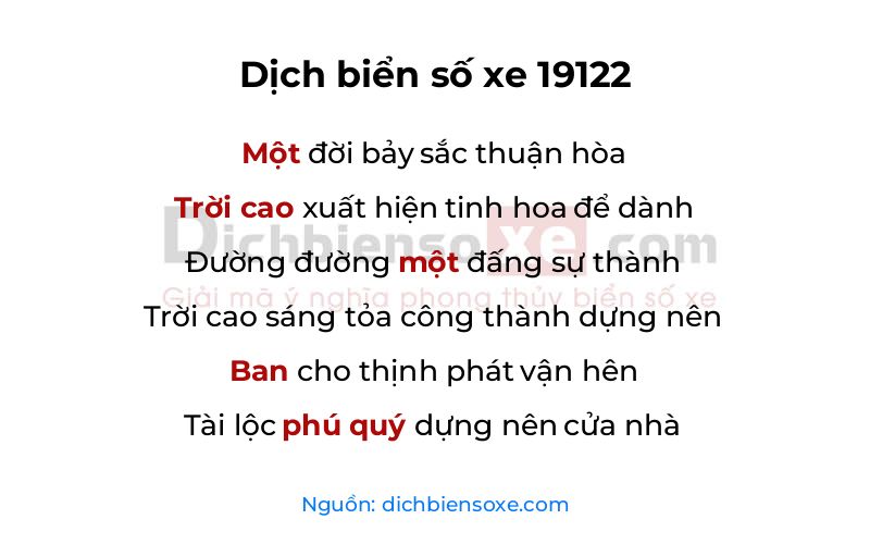 Dịch thơ biển số 19122