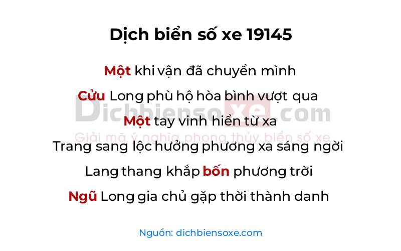 Dịch thơ biển số 19145