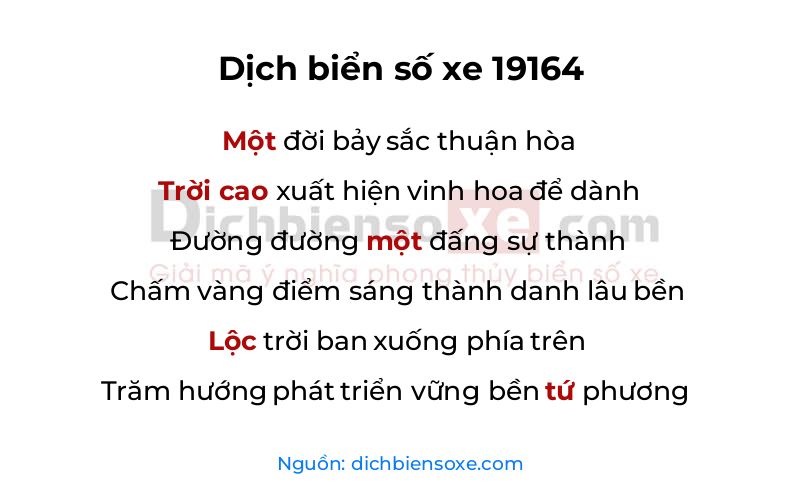 Dịch thơ biển số 19164