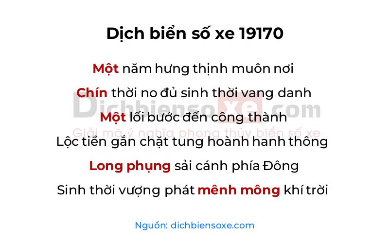 Dịch thơ biển số 19170