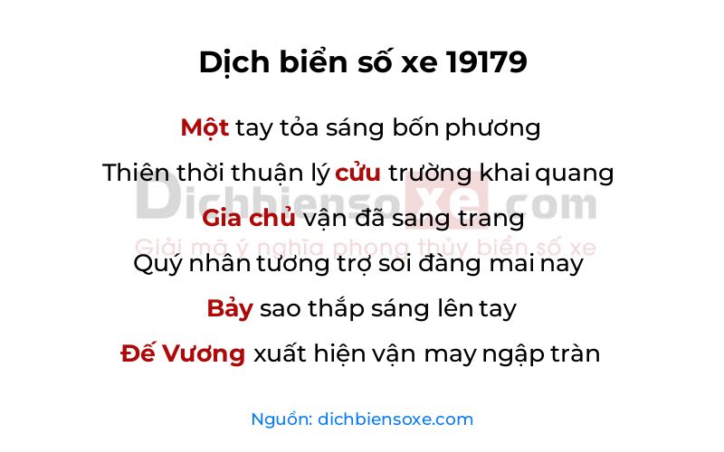 Dịch thơ biển số 19179
