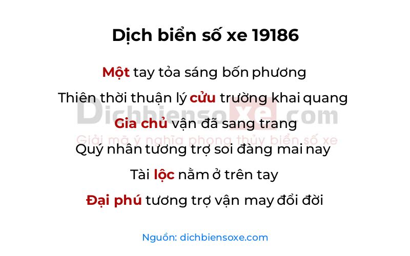 Dịch thơ biển số 19186