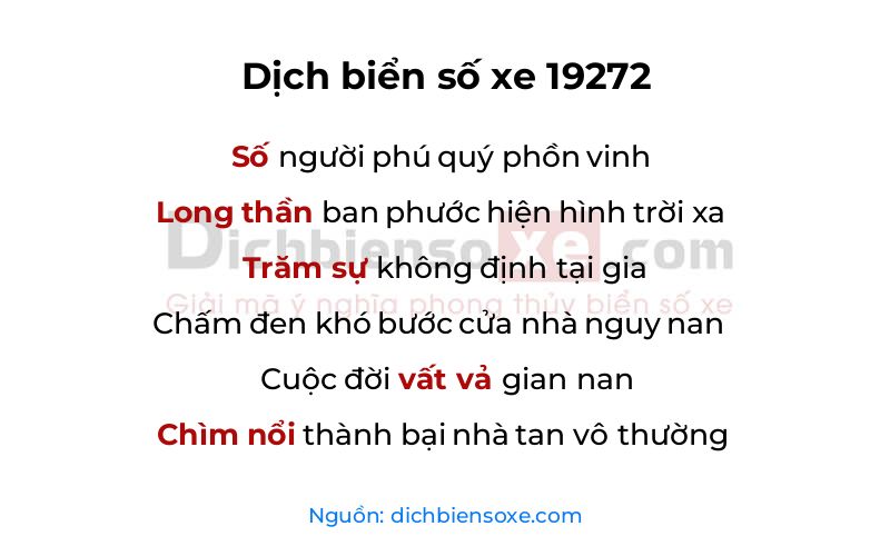 Dịch thơ biển số 19272