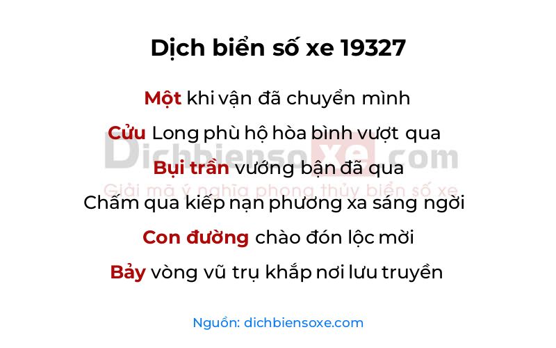 Dịch thơ biển số 19327