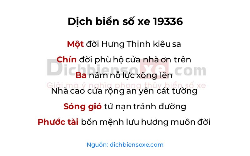 Dịch thơ biển số 19336