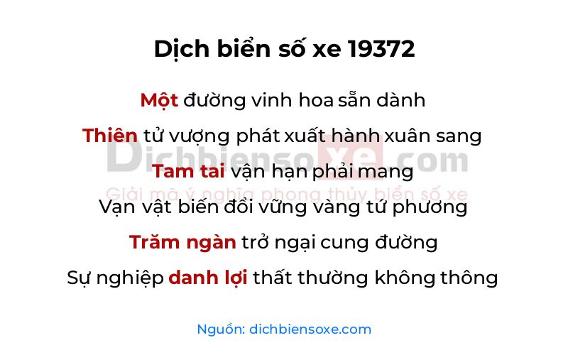 Dịch thơ biển số 19372