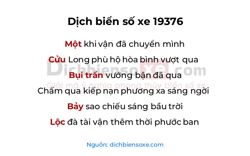 Dịch thơ biển số 19376