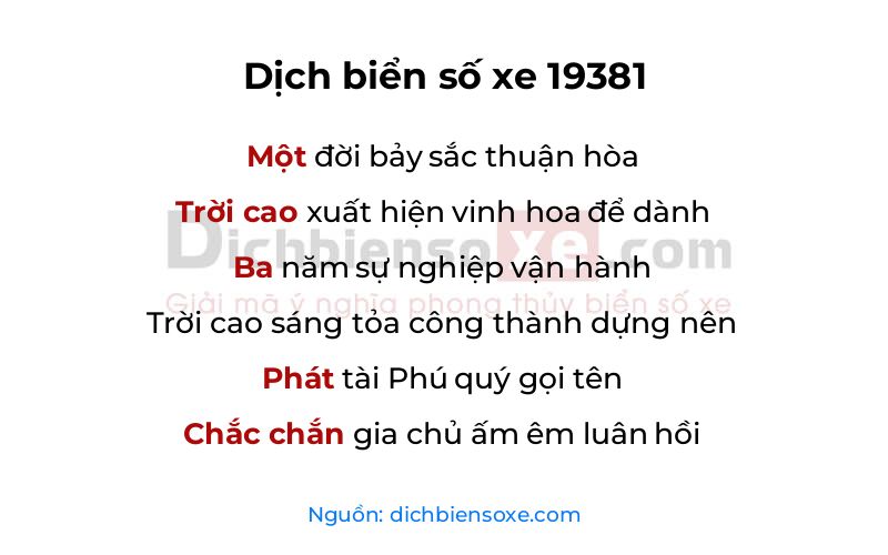 Dịch thơ biển số 19381