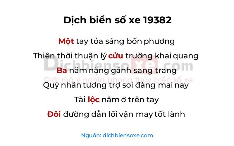 Dịch thơ biển số 19382