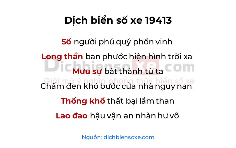 Dịch thơ biển số 19413