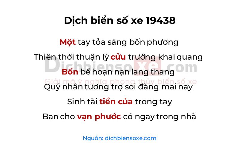 Dịch thơ biển số 19438