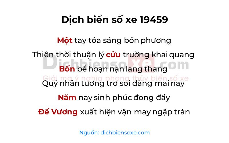 Dịch thơ biển số 19459
