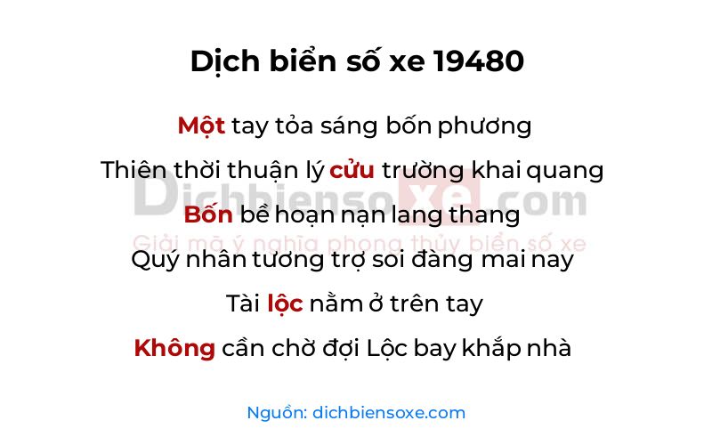 Dịch thơ biển số 19480