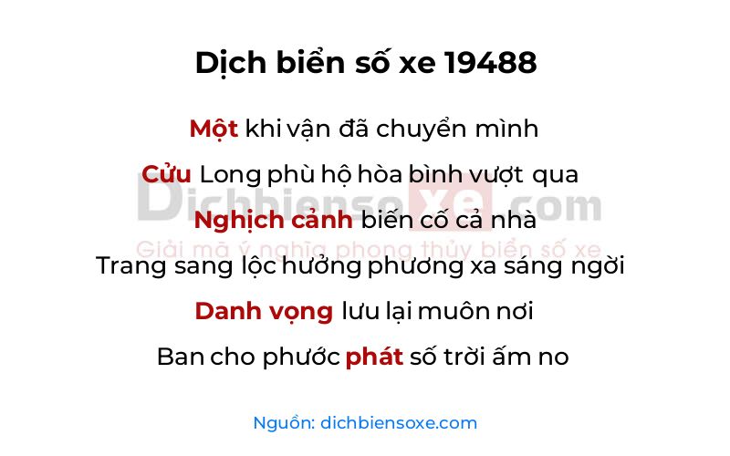 Dịch thơ biển số 19488