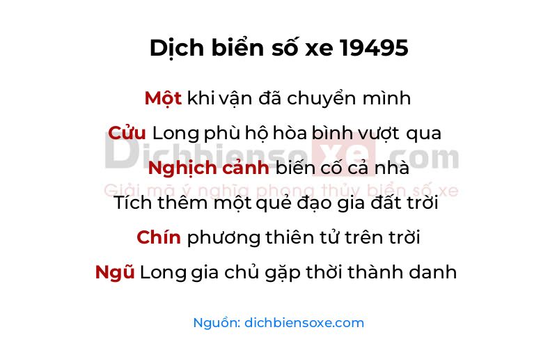 Dịch thơ biển số 19495