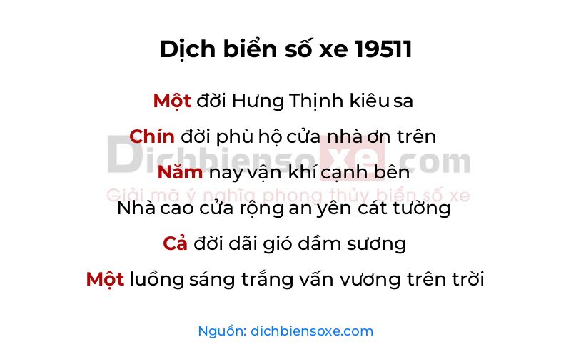 Dịch thơ biển số 19511