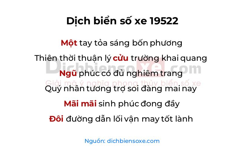 Dịch thơ biển số 19522