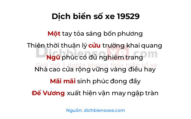 Dịch thơ biển số 19529