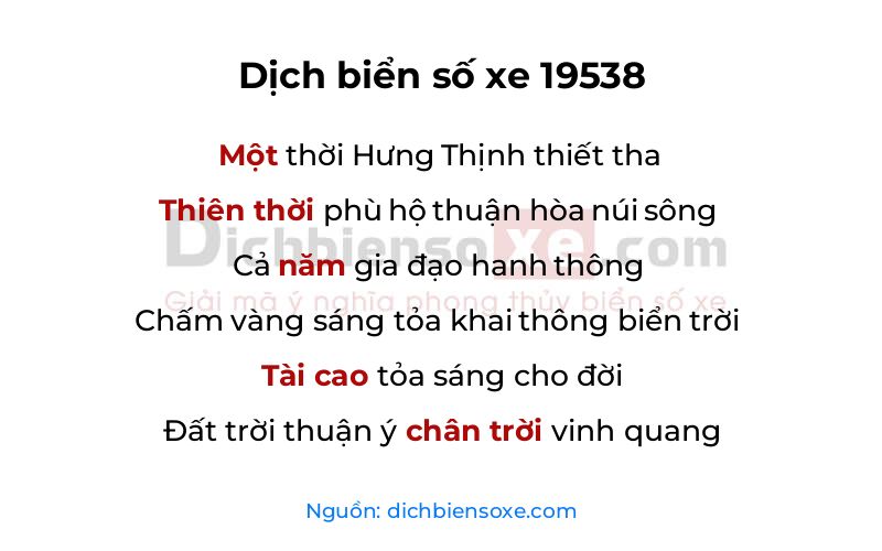 Dịch thơ biển số 19538