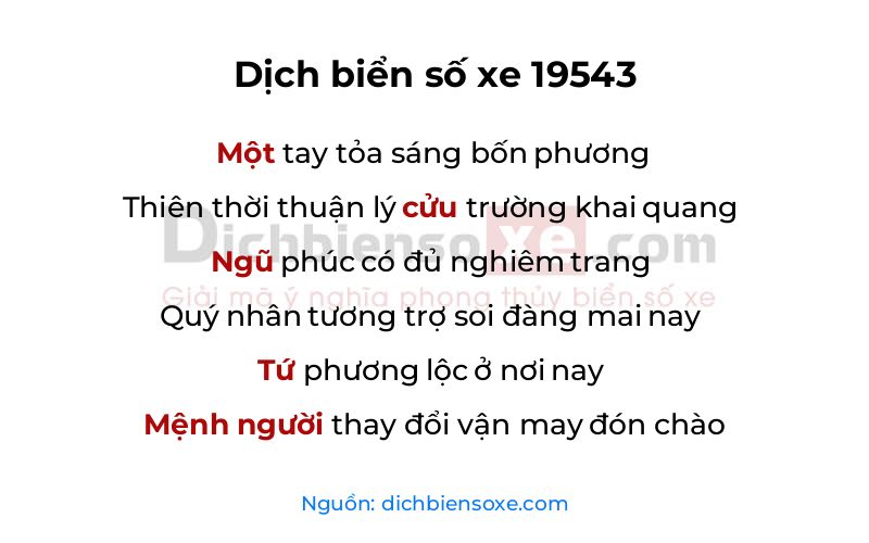 Dịch thơ biển số 19543