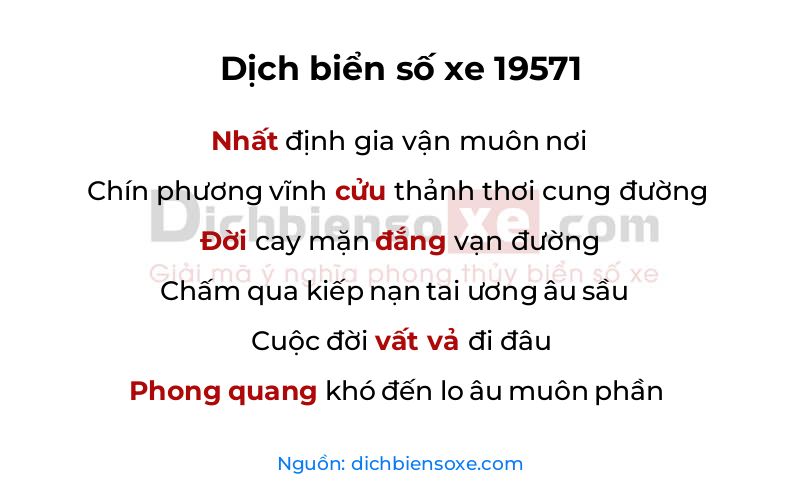 Dịch thơ biển số 19571