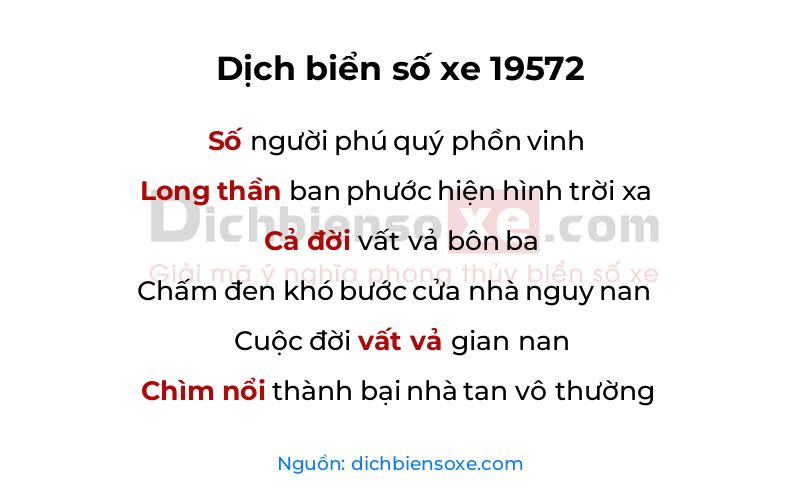 Dịch thơ biển số 19572