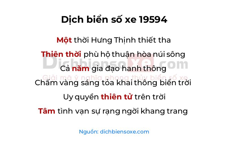 Dịch thơ biển số 19594
