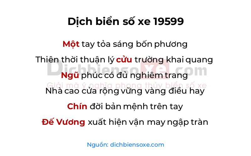 Dịch thơ biển số 19599