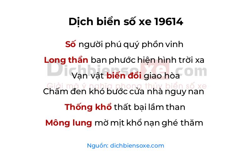 Dịch thơ biển số 19614