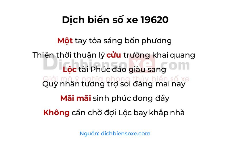 Dịch thơ biển số 19620