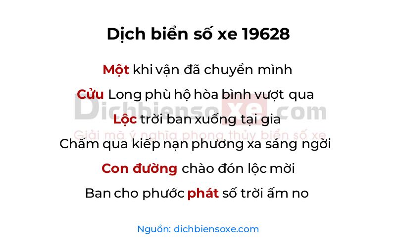Dịch thơ biển số 19628