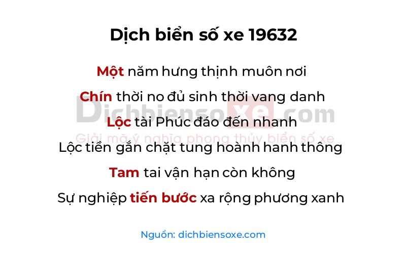 Dịch thơ biển số 19632