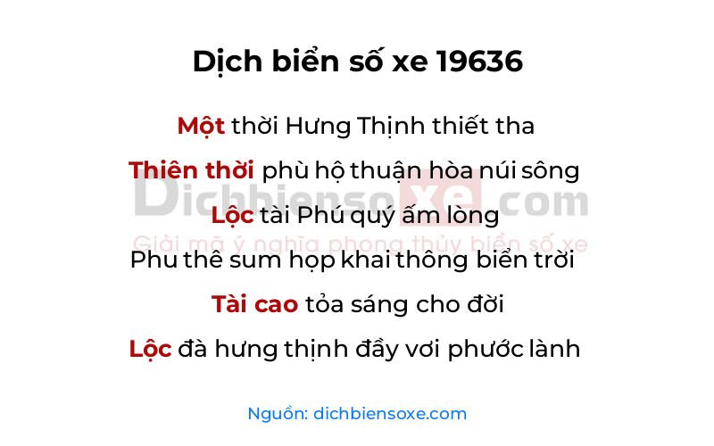 Dịch thơ biển số 19636