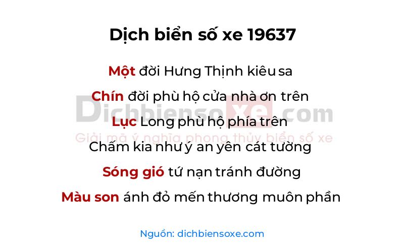 Dịch thơ biển số 19637