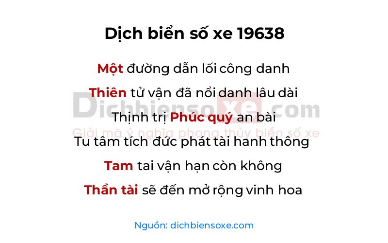 Dịch thơ biển số 19638