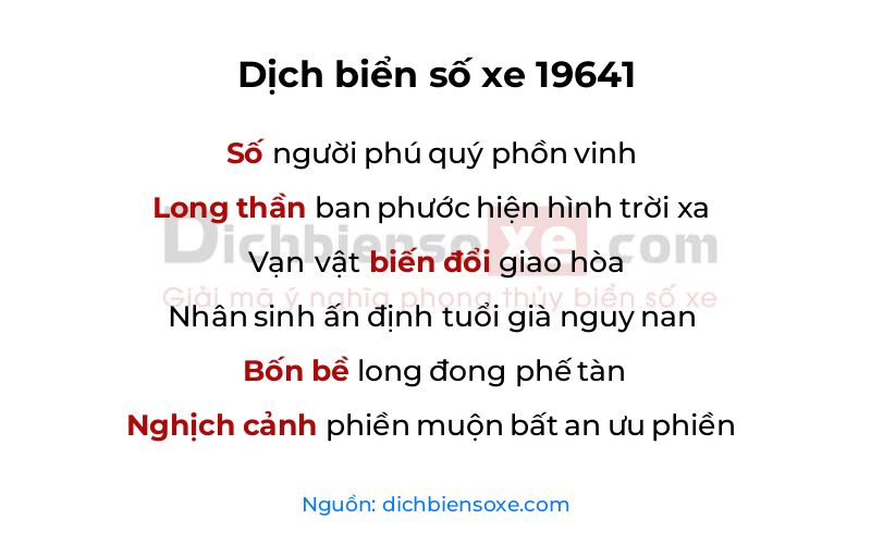 Dịch thơ biển số 19641