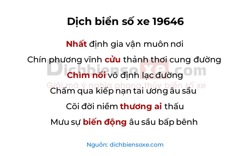 Dịch thơ biển số 19646